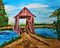 Paint Kit - Old Covered Bridge Acrylic Painting Kit &#x26; Video Lesson - Paint and Sip At Home - Paint Party